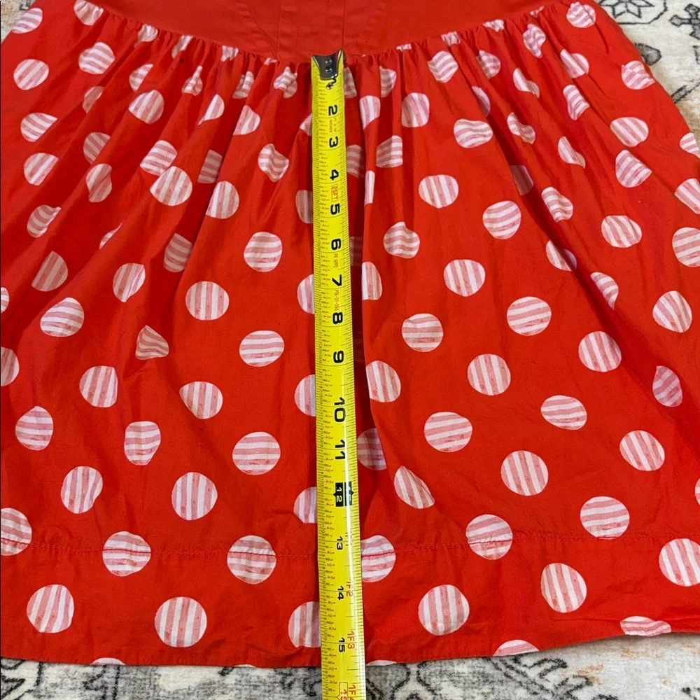 ANTHROPOLOGIE X MAEVE L Short-Sleeve Square-Neck Mini Dress W polka dot skirt